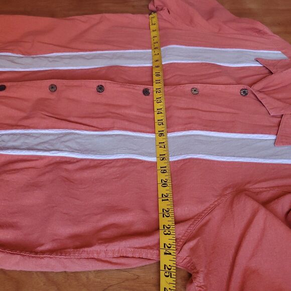 Haggar Washable Linen Blend Shirt XL Lounge Beach Vacation Retro Bowling Stripe - Picture 7 of 7